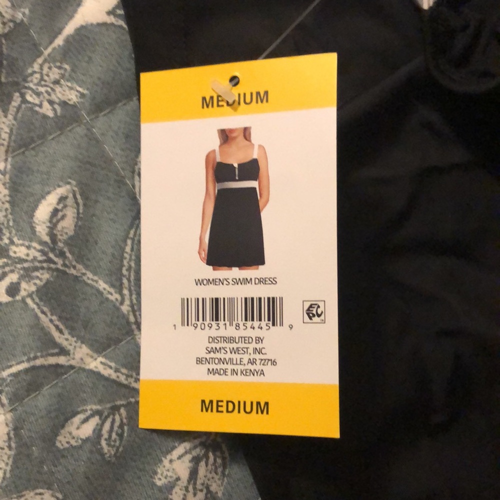 NWT Lands End Black & White Zip Front Swim Dress - Picture 10 of 10